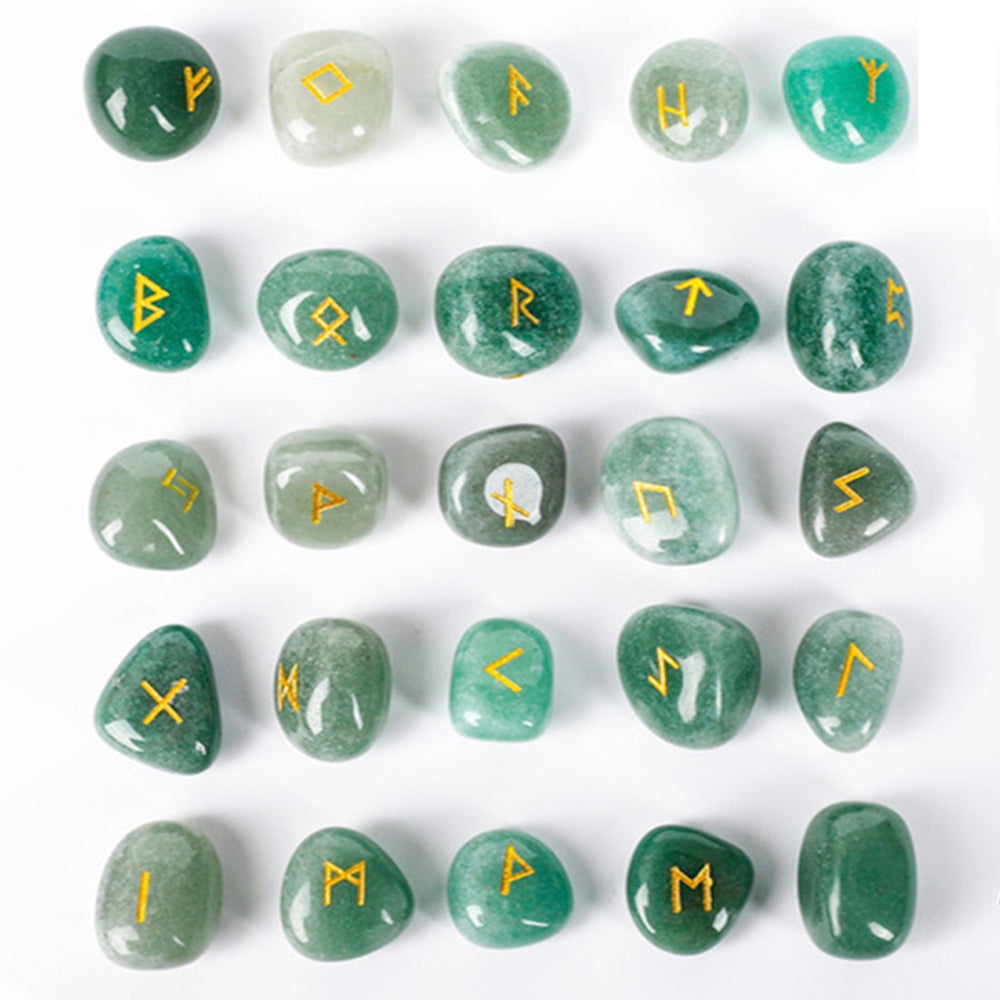 Natural Crystal Rune Stones Set Quartz Agate Crystal Stones for Reiki Healing, Witchcraft, Spiritual Energy & Rune