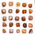Natural Crystal Rune Stones Set Quartz Agate Crystal Stones for Reiki Healing, Witchcraft, Spiritual Energy & Rune
