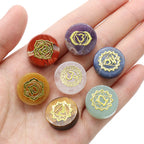 Seven Chakras Natural Crystal Amethyst Sodalite Clear Quartz Reiki Healing Rune Spirit Energy Stones for Yoga