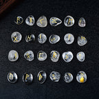 Clear Quartz Crystal Runes Stones, Natural Agate Divination Rune Set for Fortune-telling, Reiki Healing, Meditation