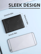 RFID Carbon Fiber Trifold Wallet for Men Ultra Thin Front Pocket Design