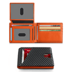 RFID Carbon Fiber Trifold Wallet for Men Ultra Thin Front Pocket Design