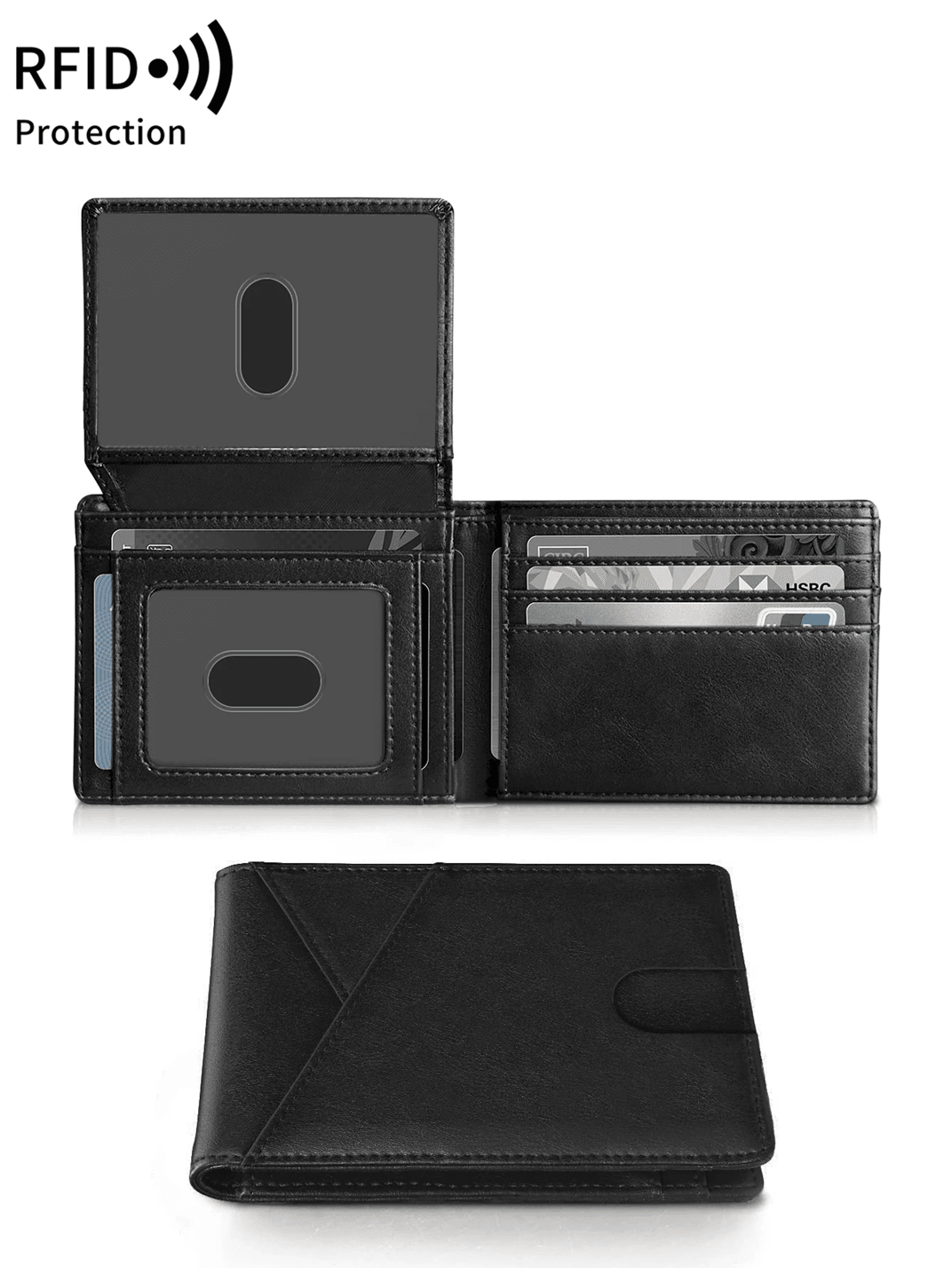 RFID Carbon Fiber Trifold Wallet for Men Ultra Thin Front Pocket Design