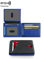 RFID Carbon Fiber Trifold Wallet for Men Ultra Thin Front Pocket Design
