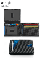 RFID Carbon Fiber Trifold Wallet for Men Ultra Thin Front Pocket Design