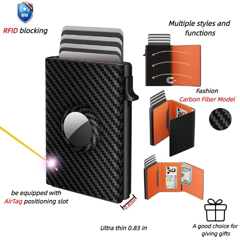 YATBEST Mens Card Bag RFID Wallet with AirTag Slot