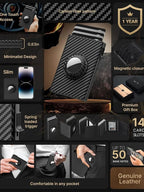 YATBEST Mens Card Bag RFID Wallet with AirTag Slot