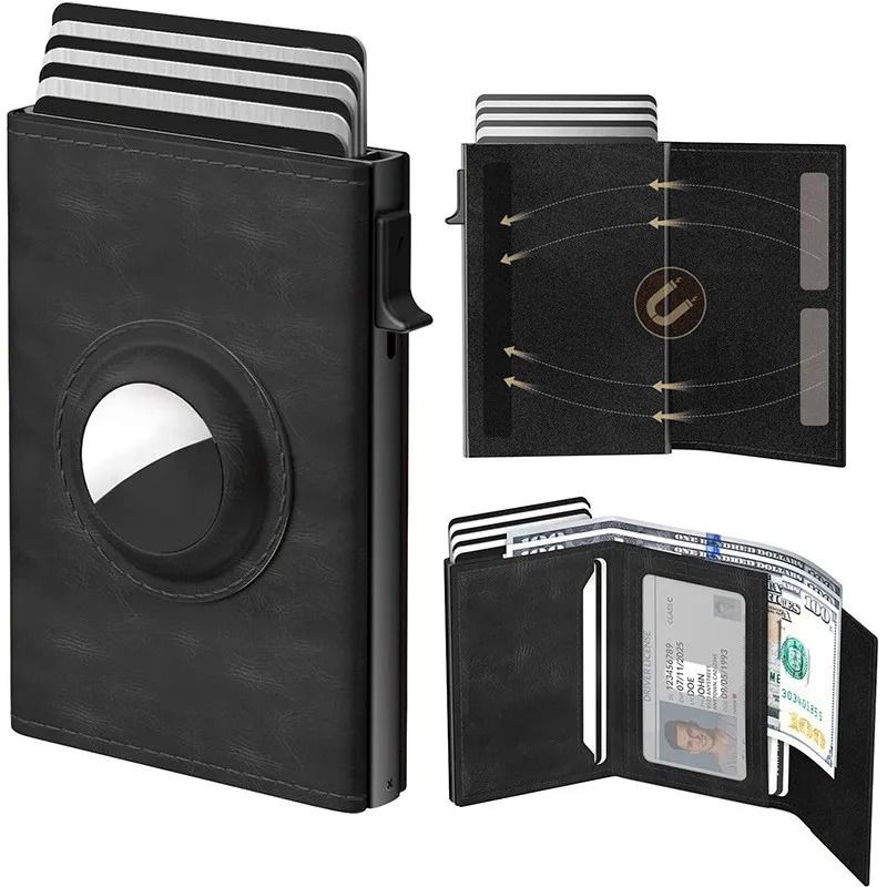 YATBEST Mens Card Bag RFID Wallet with AirTag Slot