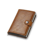 Carbon Fiber Credit Card Holder Wallet RFID Smart Metal Pop Up Wallet