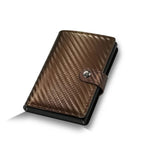 Carbon Fiber Credit Card Holder Wallet RFID Smart Metal Pop Up Wallet