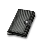 Carbon Fiber Credit Card Holder Wallet RFID Smart Metal Pop Up Wallet