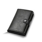 Carbon Fiber Credit Card Holder Wallet RFID Smart Metal Pop Up Wallet
