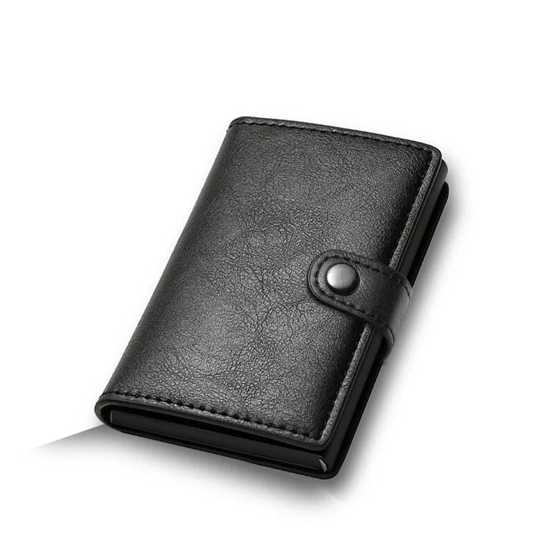 Carbon Fiber Credit Card Holder Wallet RFID Smart Metal Pop Up Wallet