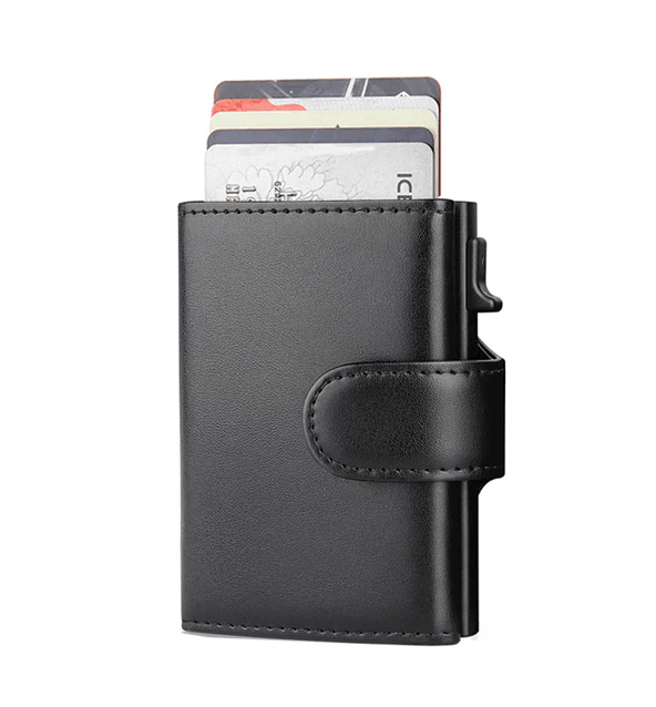 Mens RFID Leather Wallet Slim Trifold Card Holder with Coin Pocket