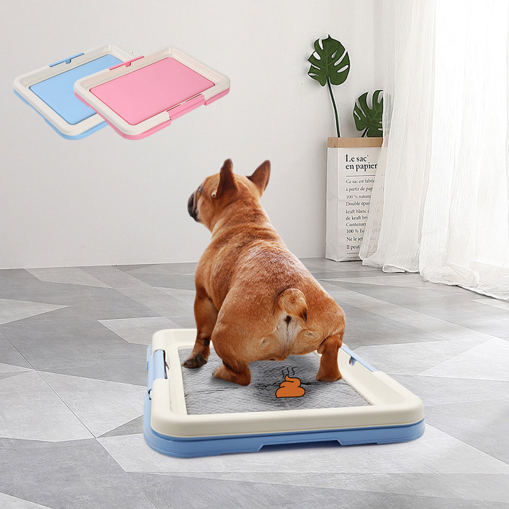Portable Dog Training Toilet, Indoor Potty for Small Dogs & Cats with Puppy Pad Holder, 47cm Tray for Puppy Pad Training