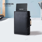 Slim RFID Leather Wallet for Men Pop Up Credit Card Holder with Coin Pocket