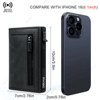 RFID Blocking Slim Wallet for Men with Leather and Aluminum Card Holder
