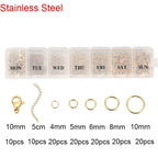 Jewelry Making Kit with Stainless Steel Jump Rings Clasps and Earring Hooks