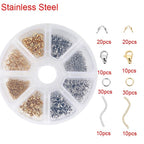 Jewelry Making Kit with Stainless Steel Jump Rings Clasps and Earring Hooks