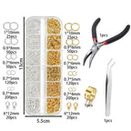 Jewelry Findings Kit 930pcs with Jump Rings Clasps Hooks Pliers Tweezers