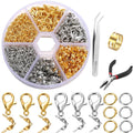 Jewelry Making Kit with Lobster Clasps Jump Rings End Crimps and Beads Box for DIY Bracelets and Necklaces