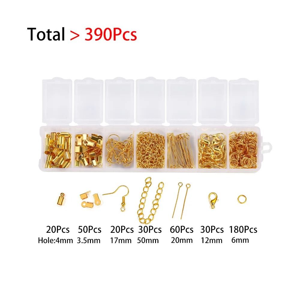 Jewelry Making Kit with Lobster Clasps Jump Rings End Crimps and Beads Box for DIY Bracelets and Necklaces