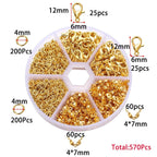 Jewelry Making Kit with Lobster Clasps Jump Rings End Crimps and Beads Box for DIY Bracelets and Necklaces
