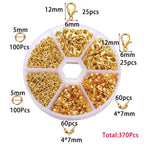 Jewelry Making Kit with Lobster Clasps Jump Rings End Crimps and Beads Box for DIY Bracelets and Necklaces