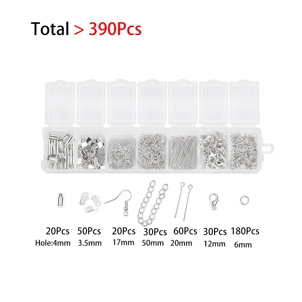 Jewelry Making Kit with Lobster Clasps Jump Rings End Crimps and Beads Box for DIY Bracelets and Necklaces