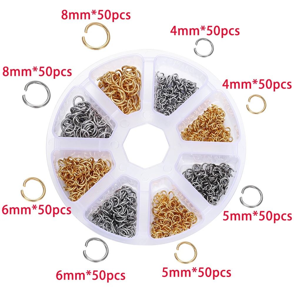 Jewelry Making Kit with Lobster Clasps Jump Rings End Crimps and Beads Box for DIY Bracelets and Necklaces
