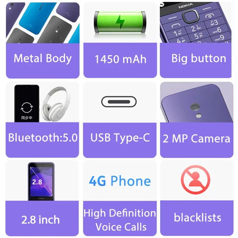 Basic 4G Feature Phone With Bluetooth And Dual SIM