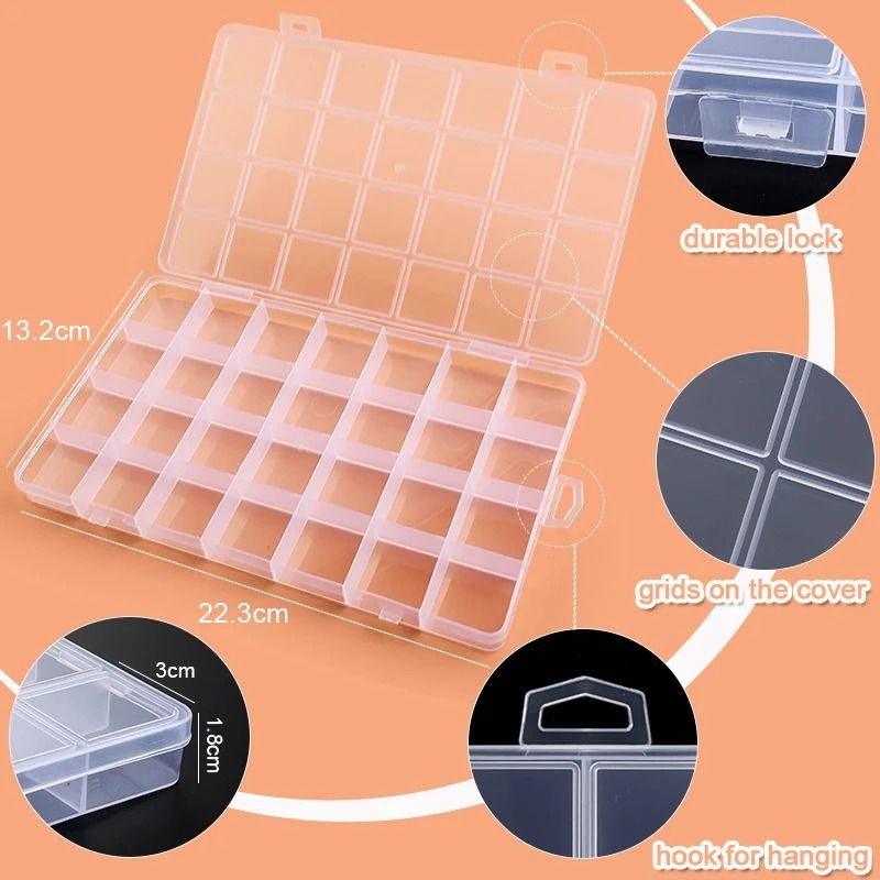 Clear Plastic Organizer Box For Jewelry, Earrings And Beads