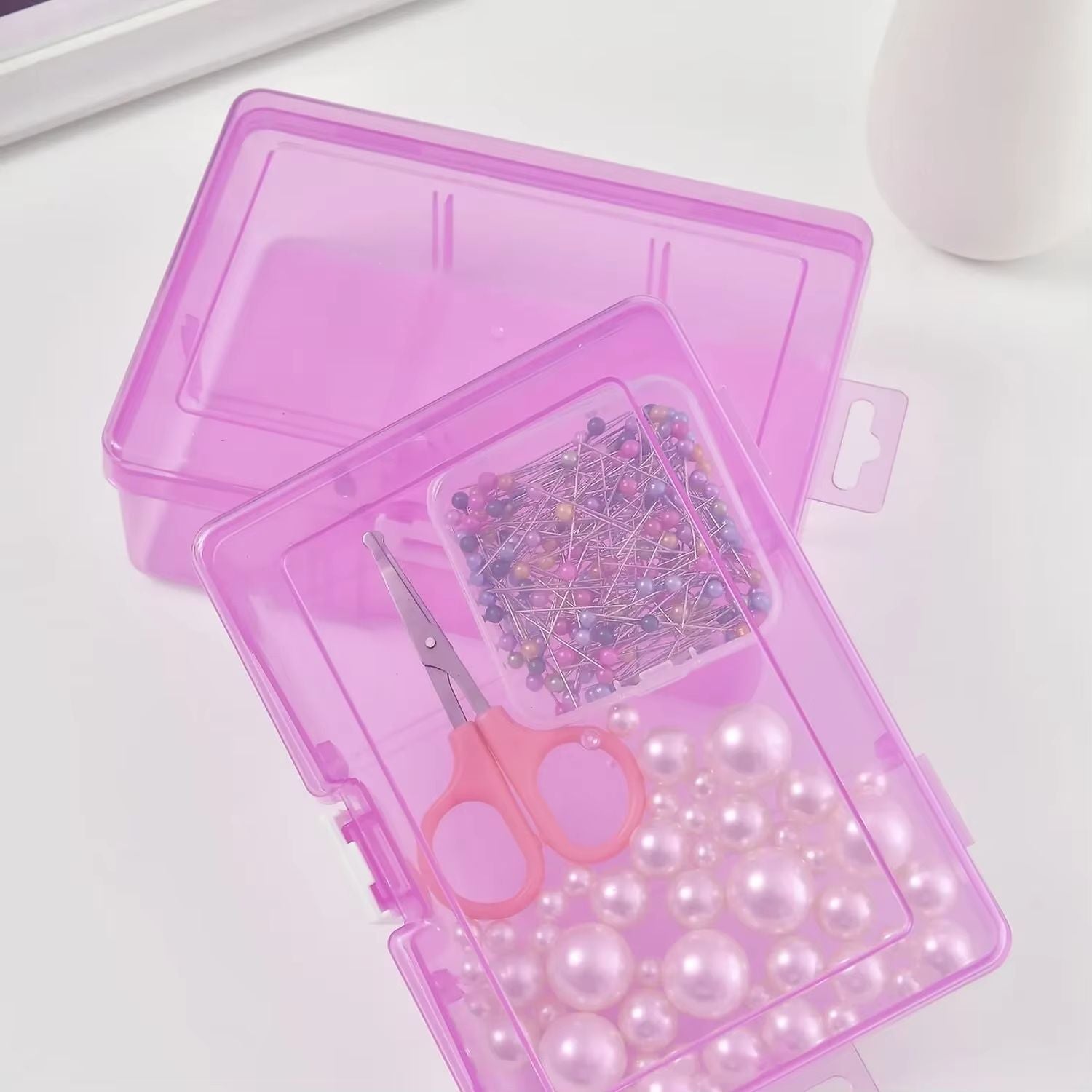 Transparent Plastic Storage Box For Jewelry Hardware Accessories Small Items DIY Crafts And Cosmetics