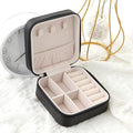 Single Layer Travel Jewelry Box Ladies Leather Jewelry Storage Box In Classic Black White And Fashion Pink