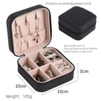 Single Layer Travel Jewelry Box Ladies Leather Jewelry Storage Box In Classic Black White And Fashion Pink