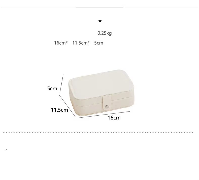 Portable Jewelry Storage Box Travel Organizer Leather Jewelry Case For Earrings Necklace And Ring Display