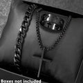 Men's Cross Jewelry Set Necklace Bracelet And Ring Fashion Alloy Christian Gift