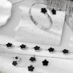 Lucky Five Petal Flower Jewelry Set For Women 5 Pieces