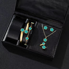 Lucky Five Petal Flower Jewelry Set For Women 5 Pieces