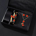 Lucky Five Petal Flower Jewelry Set For Women 5 Pieces