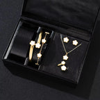 Lucky Five Petal Flower Jewelry Set For Women 5 Pieces