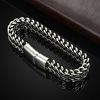 Stainless Steel Braided, Double Row Fish Scale Bracelet, Magnetic Buckle, Keel Jewellery