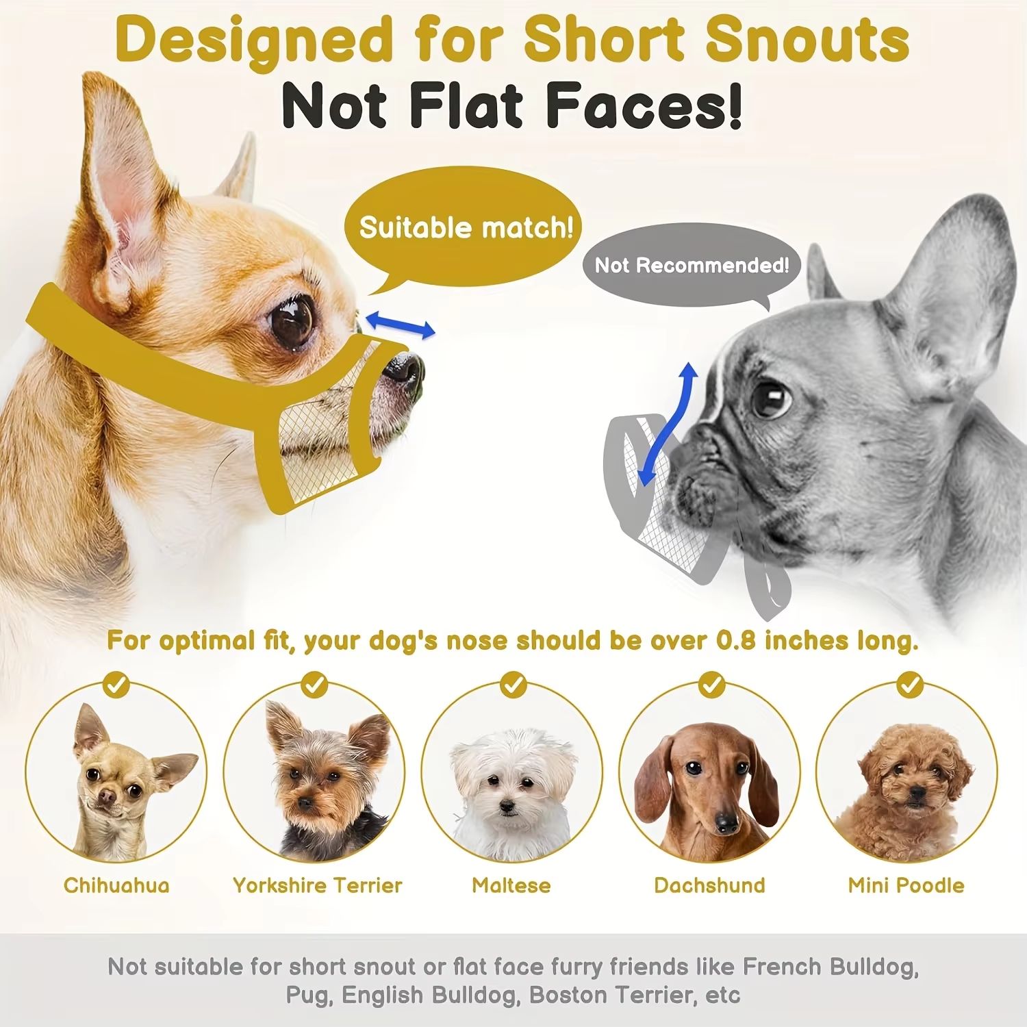 BrachyGuard Soft Mesh Muzzle for Short-Snout & Small/Medium Dogs