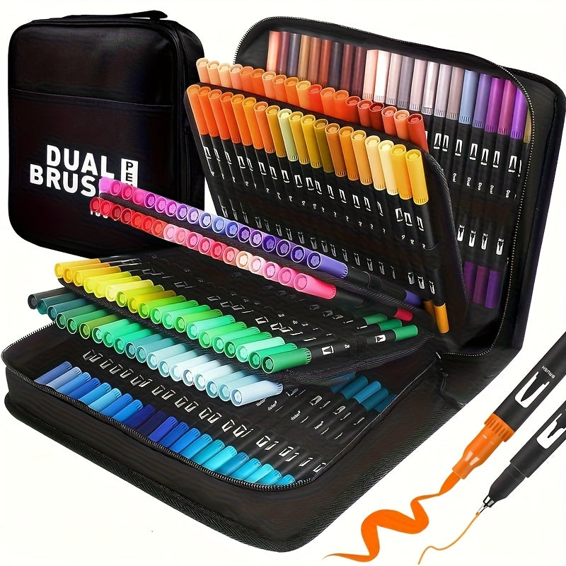 Watercolor Markers Set artVibrant Double-Ended Markers for Drawing, Durable Plastic Bodies, Ideal Christmas Gift