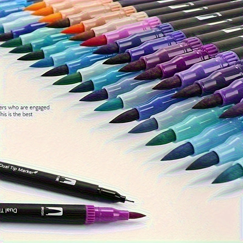 Watercolor Markers Set artVibrant Double-Ended Markers for Drawing, Durable Plastic Bodies, Ideal Christmas Gift