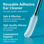 Professional Disposable Silicone Ear Wax Remover Sticky Ear Pick, Reusable Adhesive Ear Cleaner for Kids, Adults