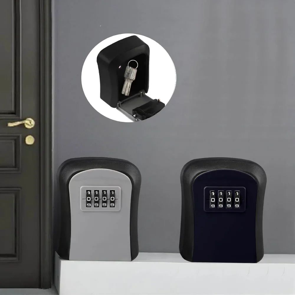 Smart Wall-Mounted Code Key Safe - Outdoor Resettable Password Lock Box for Spare Keys