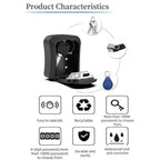 Smart Wall-Mounted Code Key Safe - Outdoor Resettable Password Lock Box for Spare Keys