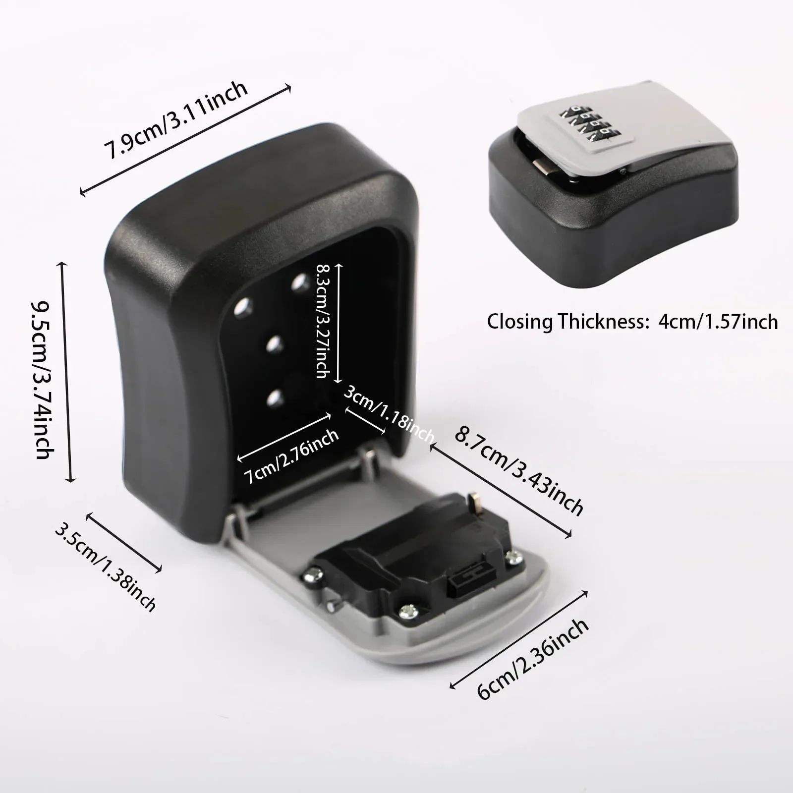 Smart Wall-Mounted Code Key Safe - Outdoor Resettable Password Lock Box for Spare Keys