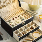 Large Capacity Multi-Layer Jewelry Storage Box, High-End Exquisite Necklace Earrings, Gold Jewelry Box